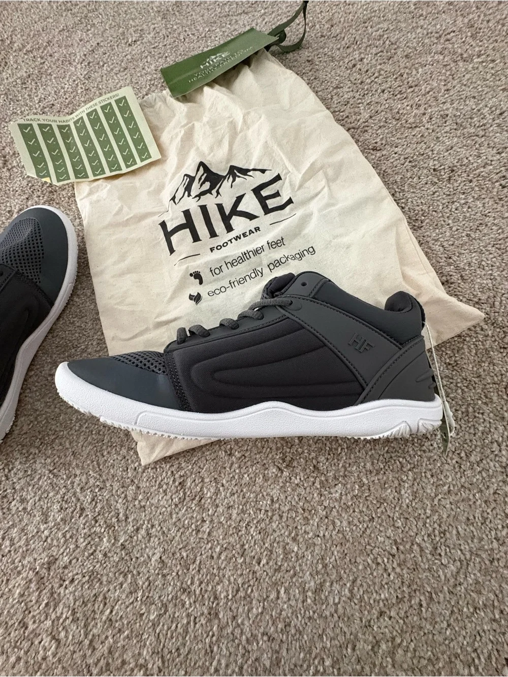 HIKE Footwear HF Series Lorana Barefoot Shoes Gray Black NEW w/ Bag & Tags